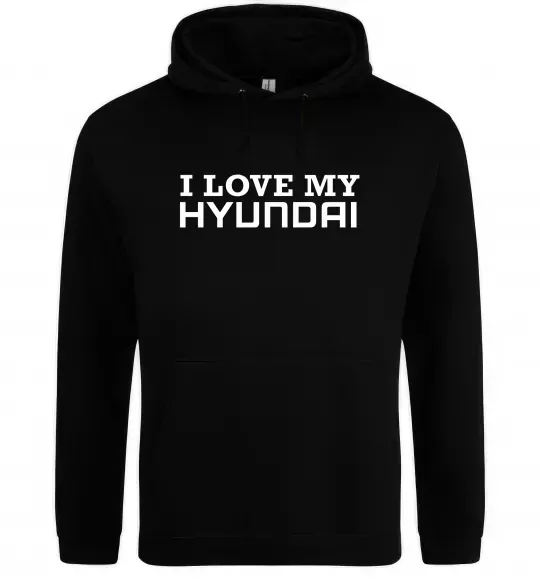 Жіноча толстовка (худі) I love Hyundai Чорний фото
