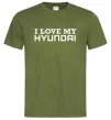 Чоловіча футболка I love Hyundai Оливковий фото