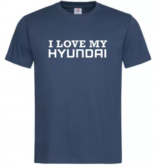 Чоловіча футболка I love Hyundai Темно-синій фото