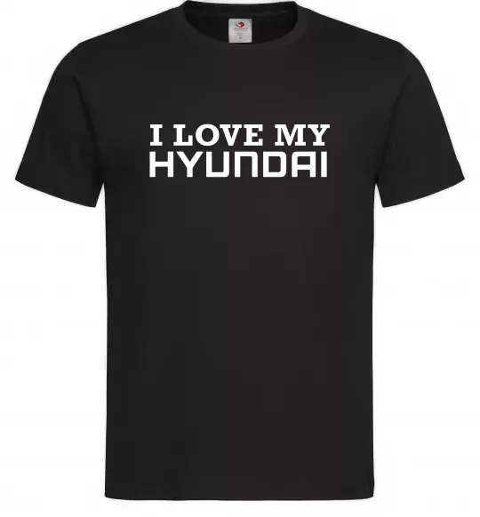 Чоловіча футболка I love Hyundai Чорний фото