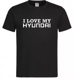 Мужская футболка I love Hyundai Черный фото