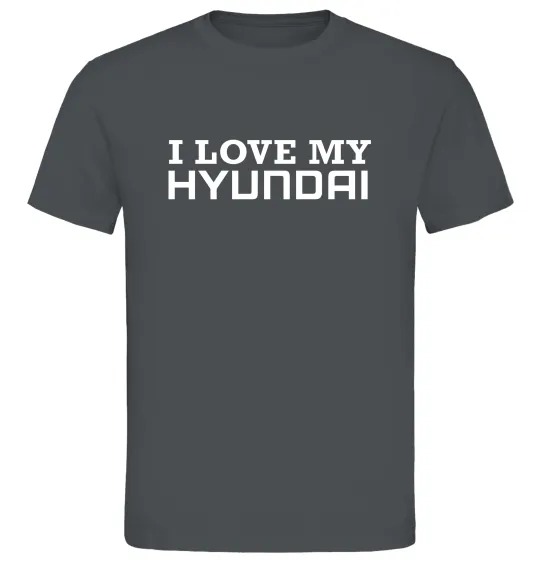 Чоловіча футболка I love Hyundai Графіт фото