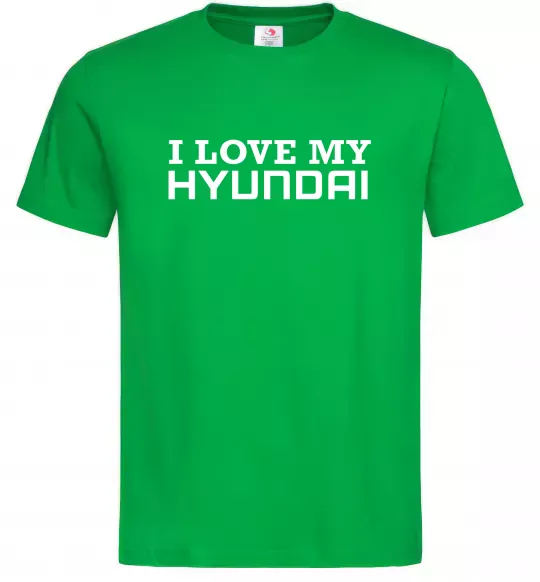 Чоловіча футболка I love Hyundai Зелений фото