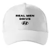 Кепка Real men drive Hyundai Білий фото