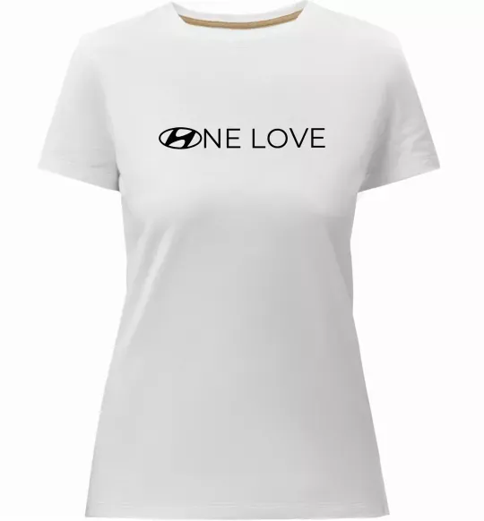 Жіноча преміум футболка Hyundai one love Білий фото