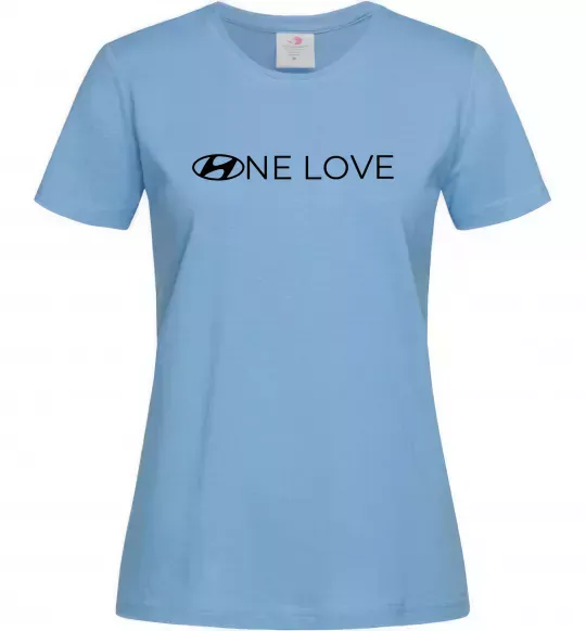 Жіноча футболка Hyundai one love Блакитний фото