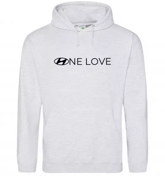 Женская толстовка (худи) Hyundai one love Серый меланж фото