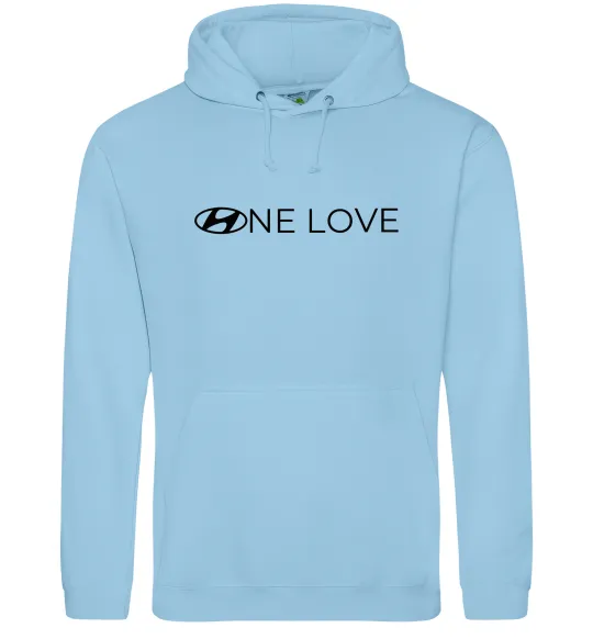 Женская толстовка (худи) Hyundai one love Голубой фото