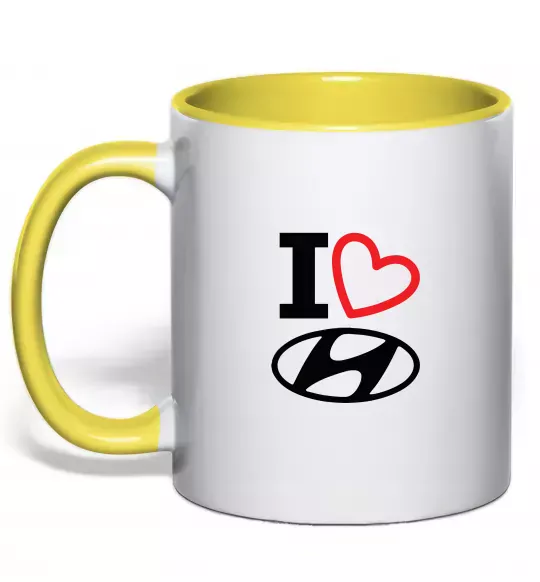 Чашка з кольоровою ручкою Hyundai heart Сонячно жовтий фото