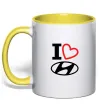 Чашка з кольоровою ручкою Hyundai heart Сонячно жовтий фото