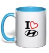 Чашка з кольоровою ручкою Hyundai heart Блакитний фото
