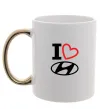 Чашка з кольоровою ручкою Hyundai heart Золото фото