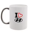 Чашка з кольоровою ручкою Hyundai heart Срібло фото