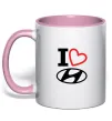 Чашка з кольоровою ручкою Hyundai heart Ніжно рожевий фото