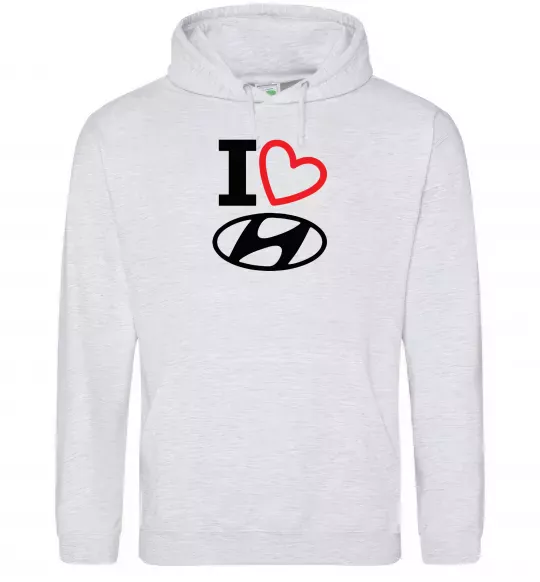 Чоловіча толстовка (худі) Hyundai heart Сірий меланж фото