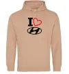 Чоловіча толстовка (худі) Hyundai heart Пісочний фото