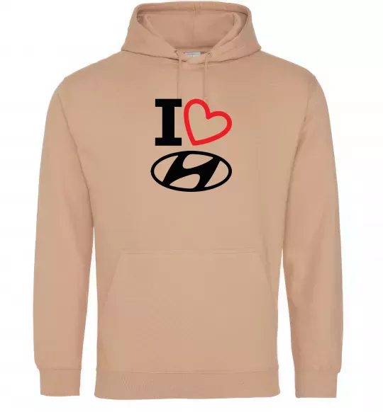 Женская толстовка (худи) Hyundai heart Песочный фото