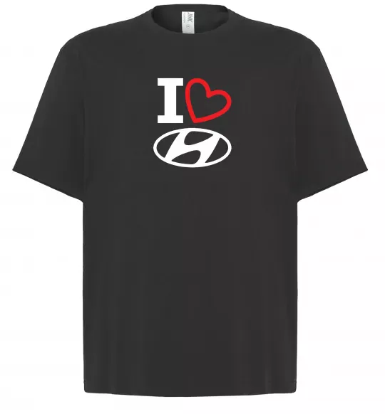 Футболка Оверсайз Hyundai heart Чорний фото