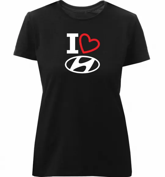 Жіноча преміум футболка Hyundai heart Чорний фото