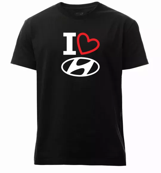 Чоловіча преміум футболка Hyundai heart Чорний фото