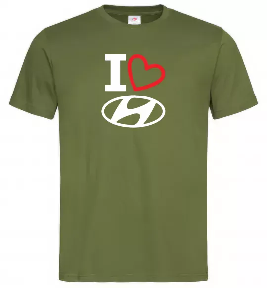 Чоловіча футболка Hyundai heart Оливковий фото