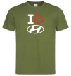 Чоловіча футболка Hyundai heart Оливковий фото