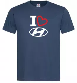 Мужская футболка Hyundai heart Темно-синий фото