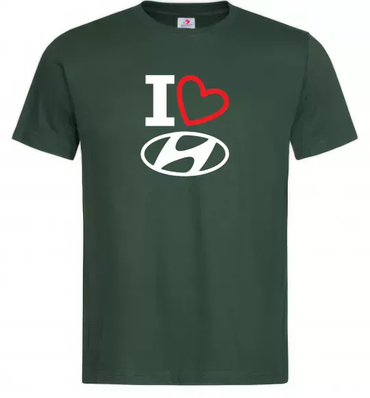 Чоловіча футболка Hyundai heart Темно-зелений фото