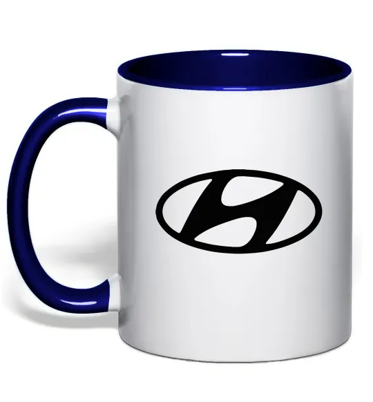 Чашка з кольоровою ручкою Hyundai logo Глибокий темно-синій фото