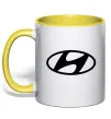 Чашка з кольоровою ручкою Hyundai logo Лимонний фото