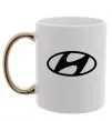 Чашка з кольоровою ручкою Hyundai logo Золото фото