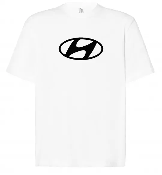 Футболка Оверсайз Hyundai logo Білий фото