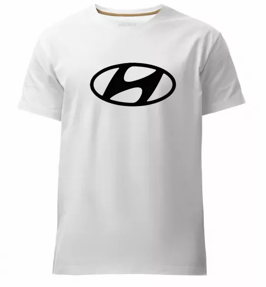 Чоловіча преміум футболка Hyundai logo Білий фото