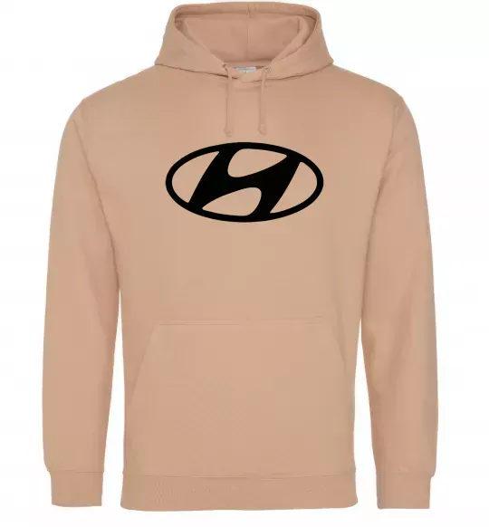 Мужская толстовка (худи) Hyundai logo Песочный фото