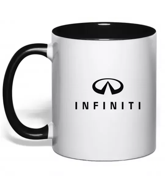 Чашка з кольоровою ручкою Infiniti logo та назва Чорний фото