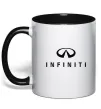 Чашка з кольоровою ручкою Infiniti logo та назва Чорний фото