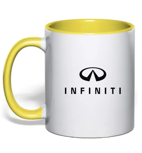Чашка с цветной ручкой Infiniti logo та назва Лимонный фото