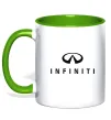 Чашка с цветной ручкой Infiniti logo та назва Лаймовый фото