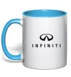 Чашка з кольоровою ручкою Infiniti logo та назва Блакитний фото