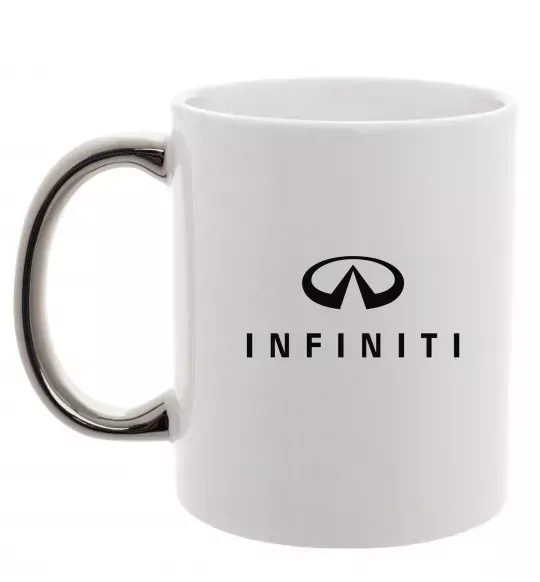 Чашка з кольоровою ручкою Infiniti logo та назва Срібло фото