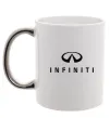 Чашка з кольоровою ручкою Infiniti logo та назва Срібло фото