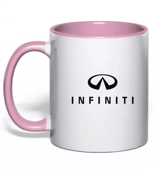 Чашка з кольоровою ручкою Infiniti logo та назва Ніжно рожевий фото