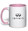 Чашка з кольоровою ручкою Infiniti logo та назва Ніжно рожевий фото