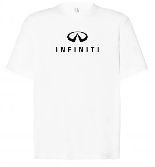 Футболка Оверсайз Infiniti logo та назва Белый фото
