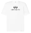Футболка Оверсайз Infiniti logo та назва Белый фото