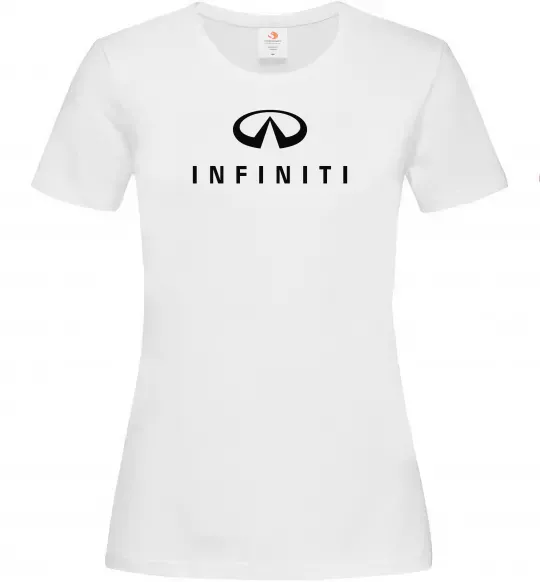 Женская футболка Infiniti logo та назва Белый фото