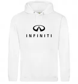 Мужская толстовка (худи) Infiniti logo та назва Белый фото