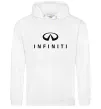 Мужская толстовка (худи) Infiniti logo та назва Белый фото