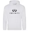 Мужская толстовка (худи) Infiniti logo та назва Серый меланж фото
