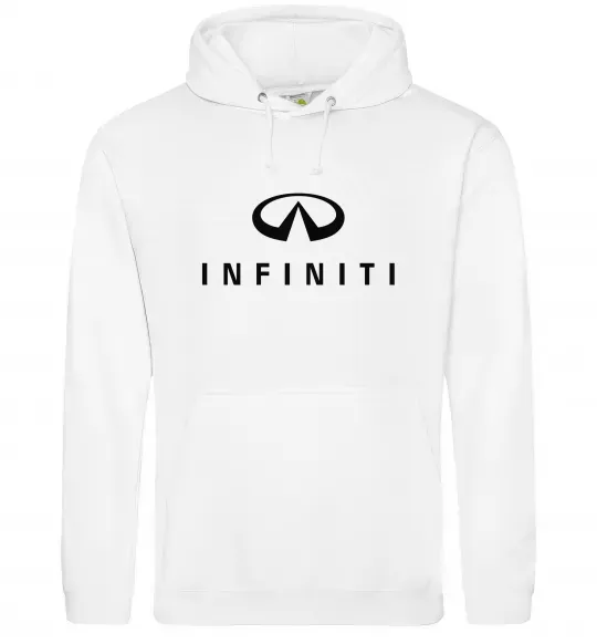 Жіноча толстовка (худі) Infiniti logo та назва Білий фото